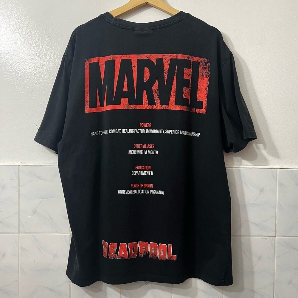 Marvel Deadpool T-Shirt Mens Black Comic Graphic Tee XL Superhero Streetwear - Picture 2 of 10